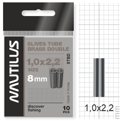 Трубка обжимная Nautilus Slives tube Double brass 1,0*2,2*8мм